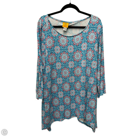Top 3/4 Sleeve By Ruby Rd In Floral Print, Size: 2x