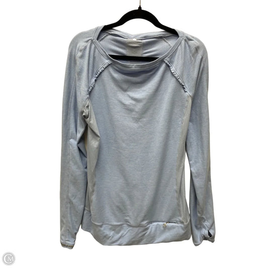 Athletic Top Long Sleeve Collar By Lululemon In Blue & Grey, Size: L