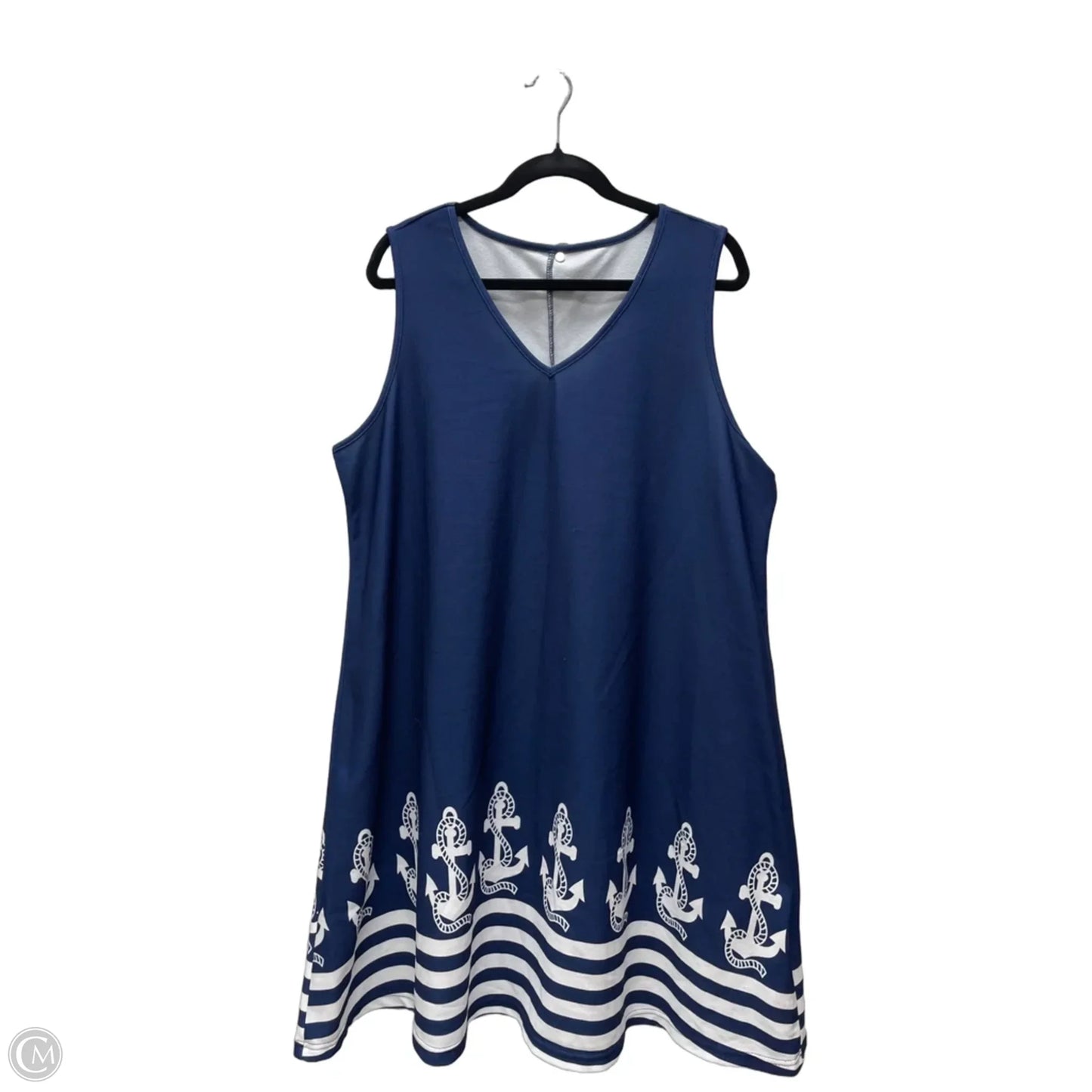 Dress Casual Short By Shein In Blue & White, Size: 2x