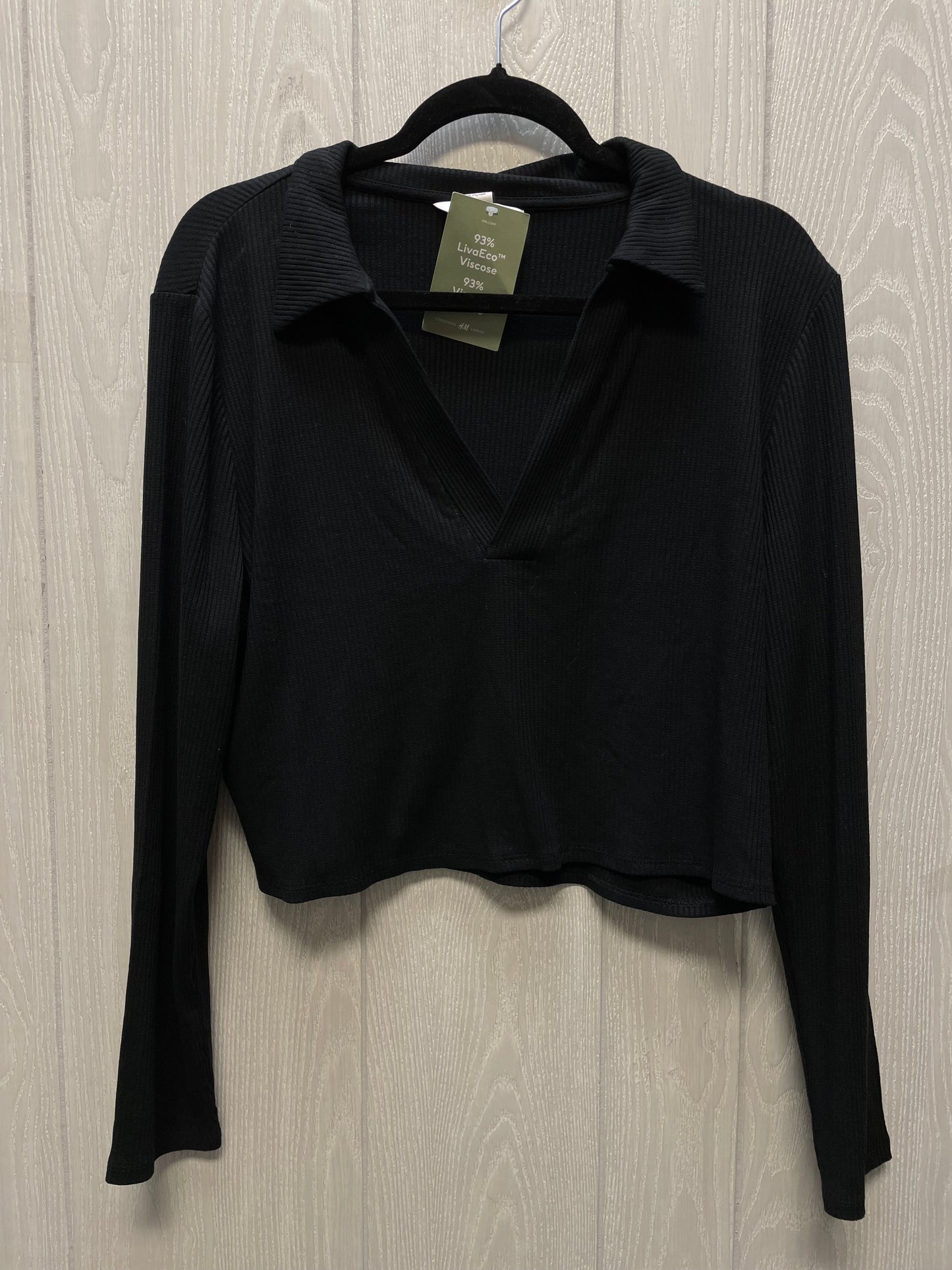 Top Long Sleeve By H&m In Black, Size: Xl