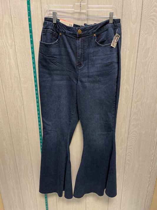 Blue Denim Jeans Flared Clothes Mentor, Size 14