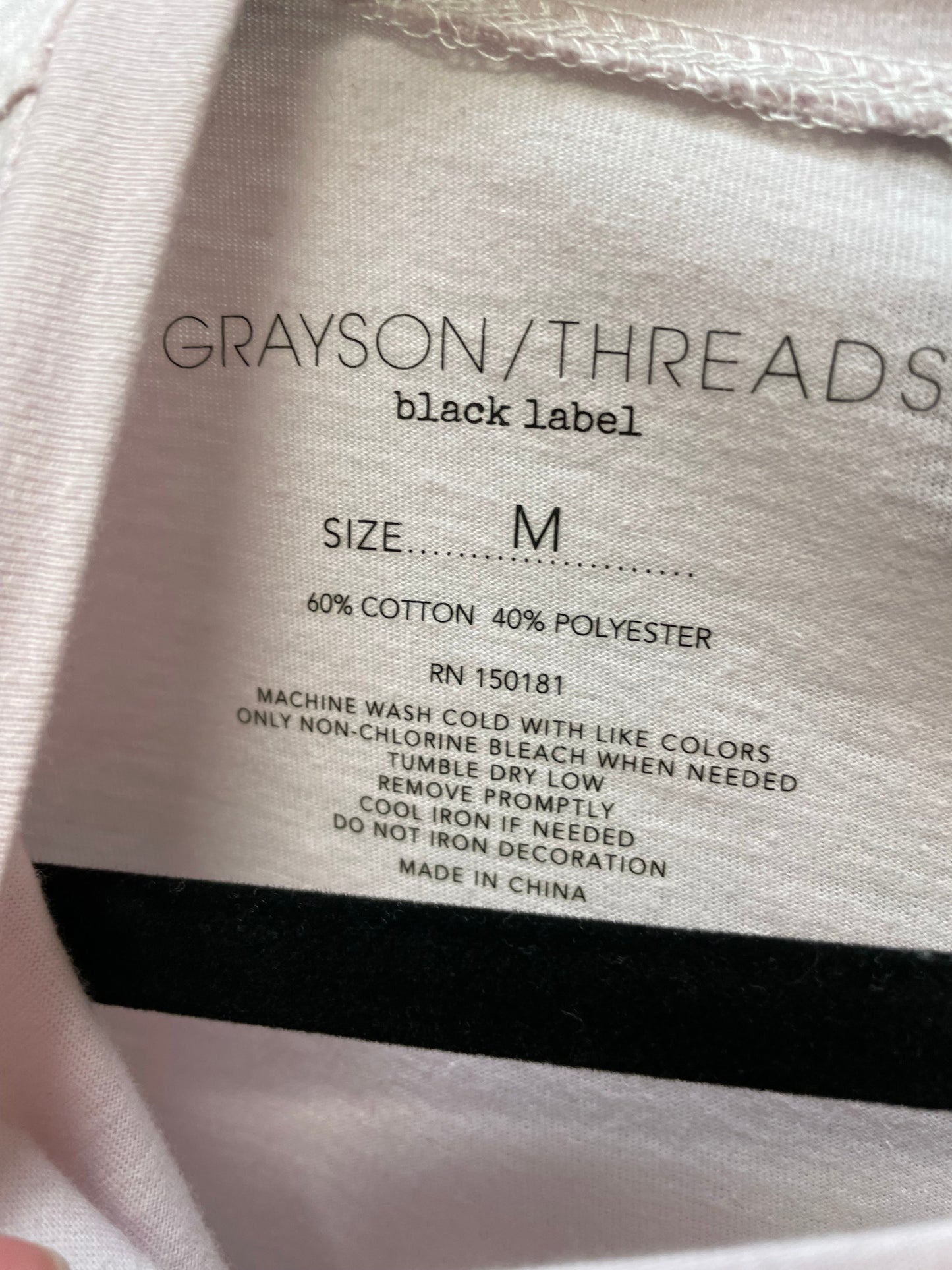 Cream & Pink Top Short Sleeve Grayson Threads, Size M