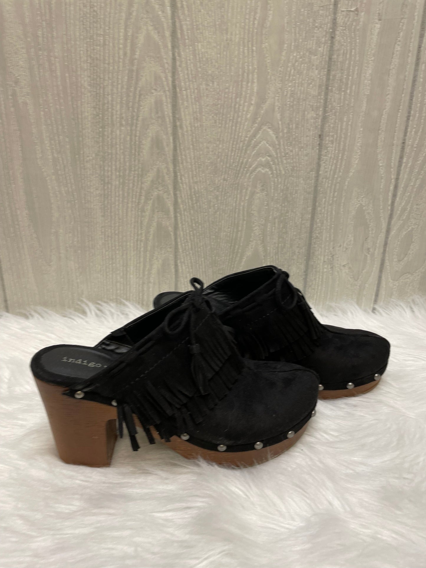 Black & Brown Shoes Heels Block Indigo Rd, Size 8.5