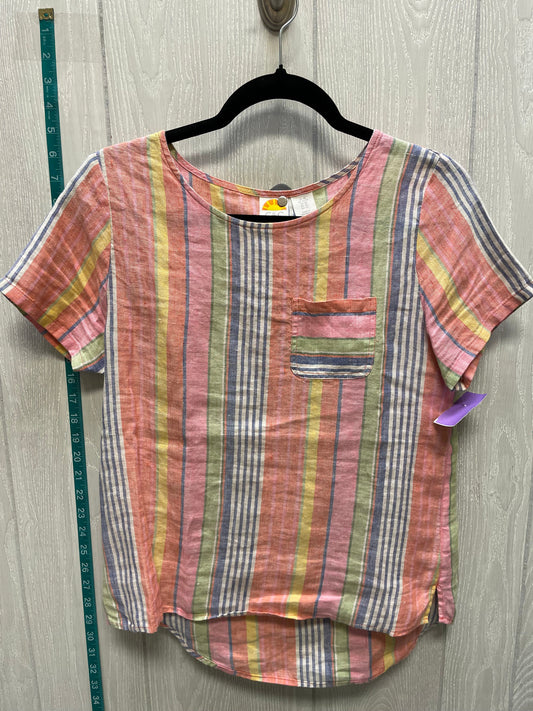 Striped Pattern Top Short Sleeve C And C, Size Xs