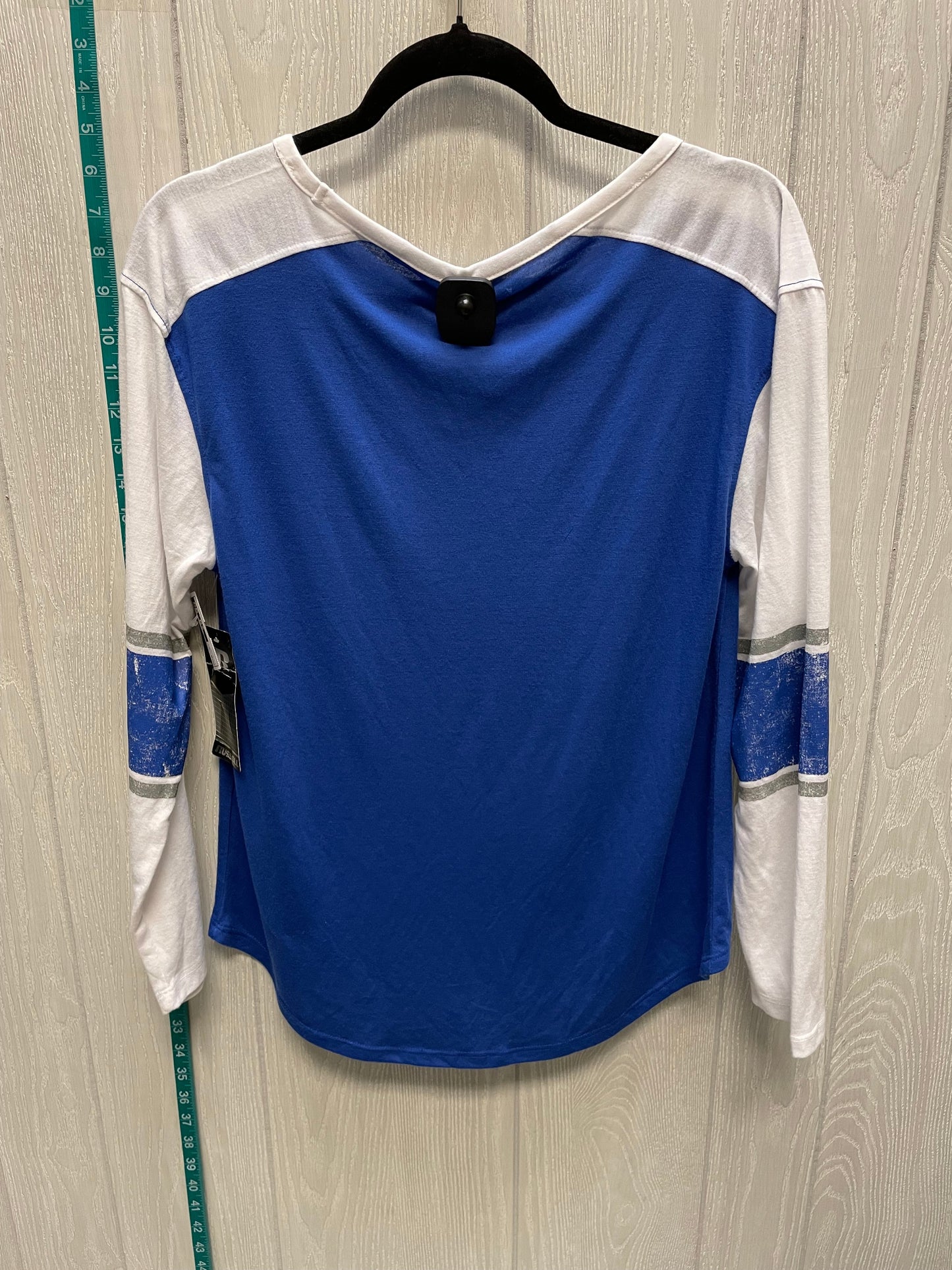 Blue & White Top 3/4 Sleeve Russel Athletic, Size M