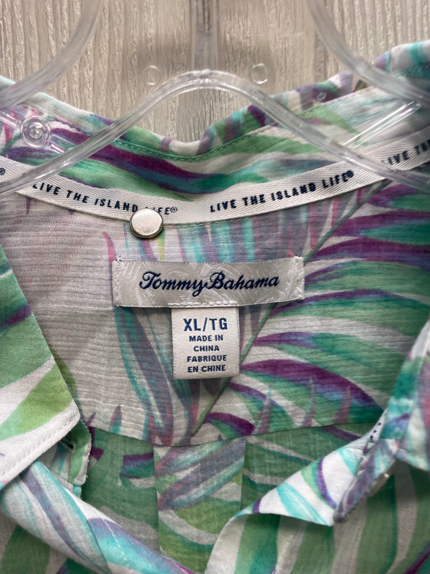 Tropical Print Top Long Sleeve Tommy Bahama, Size Xl