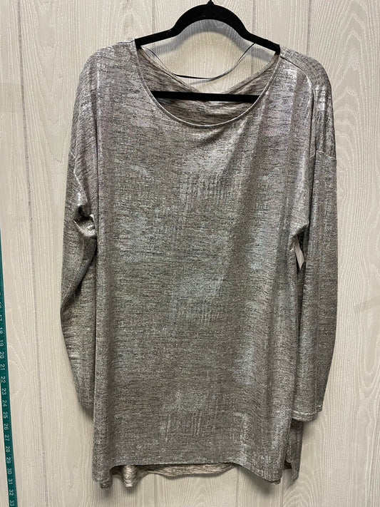 Top Long Sleeve By Worthington In Silver, Size: Xl