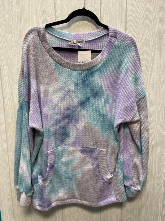 Top Long Sleeve By White Birch In Tie Dye Print, Size: L