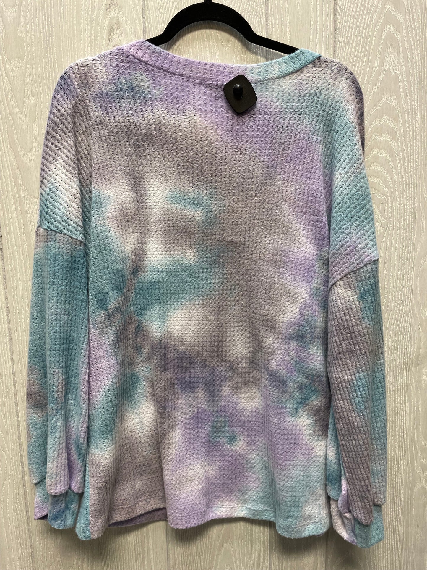 Top Long Sleeve By White Birch In Tie Dye Print, Size: L