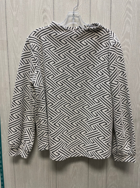 Top Long Sleeve By W5 In Black & White, Size: Xl