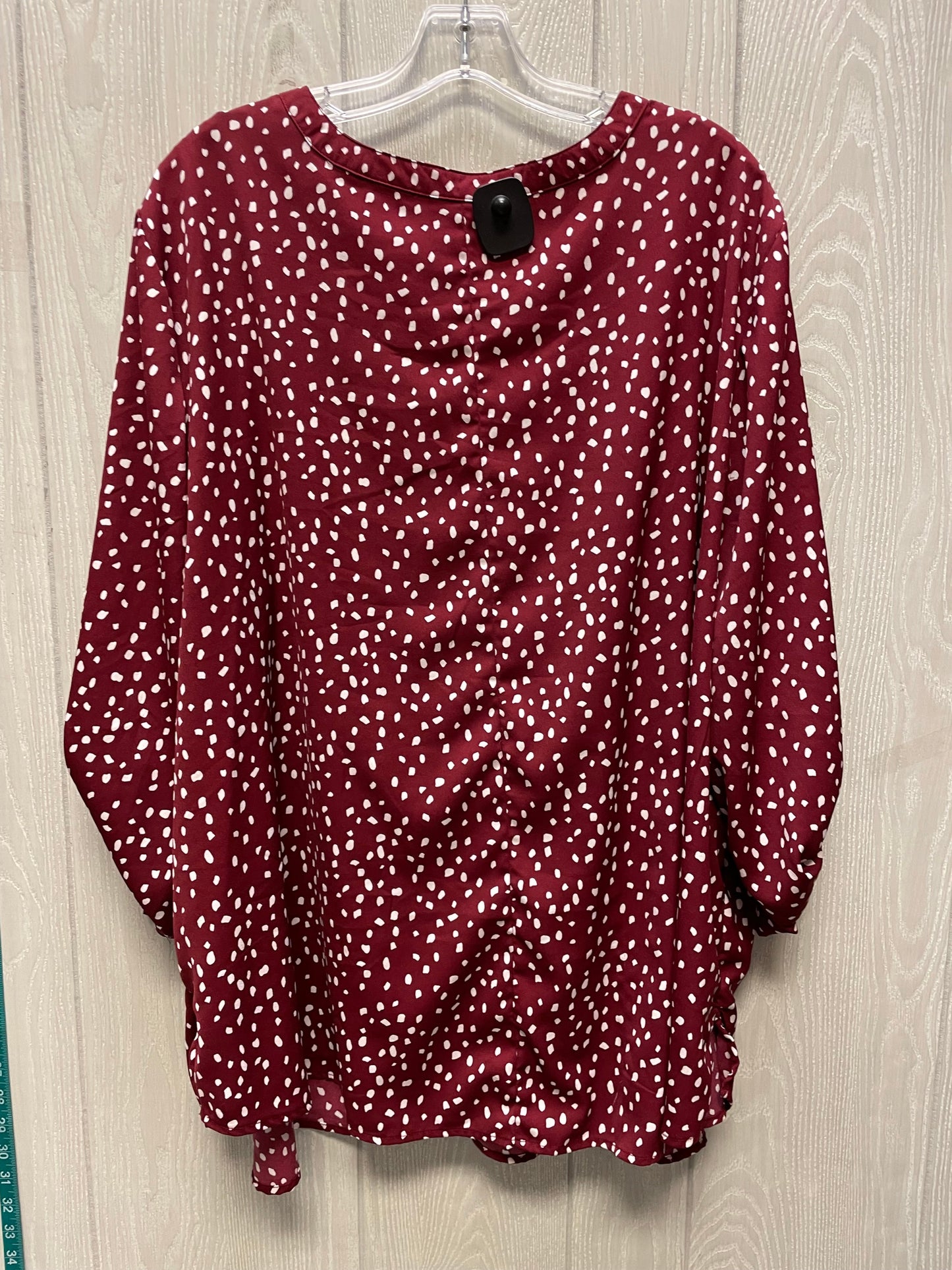 Top 3/4 Sleeve By Catherines In Red & White, Size: 3x