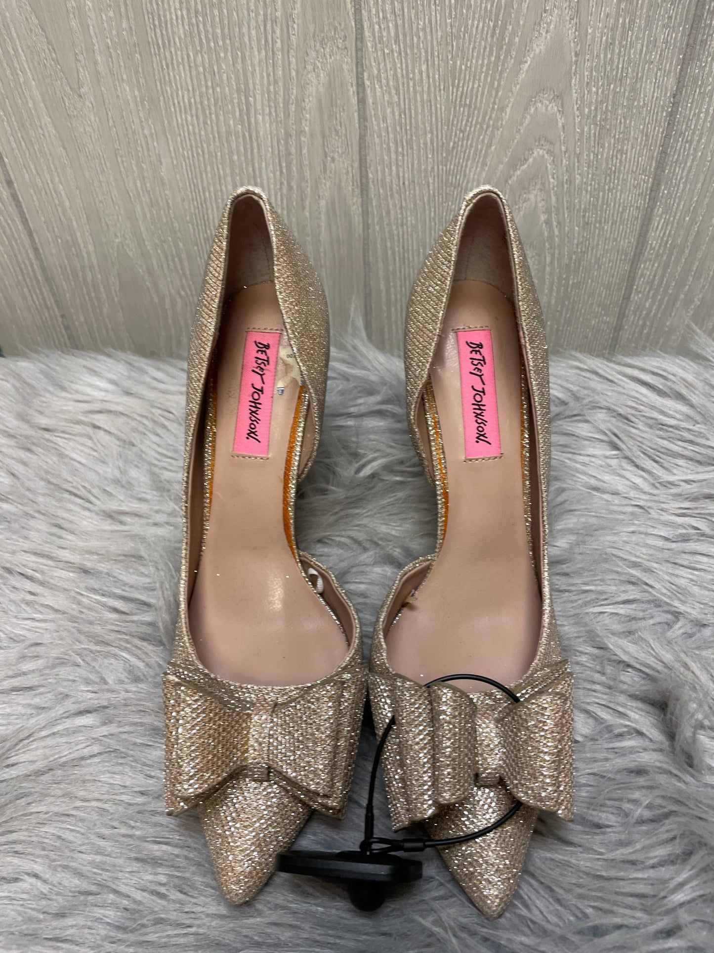 Shoes Heels Stiletto By Betsey Johnson In Gold, Size: 7.5