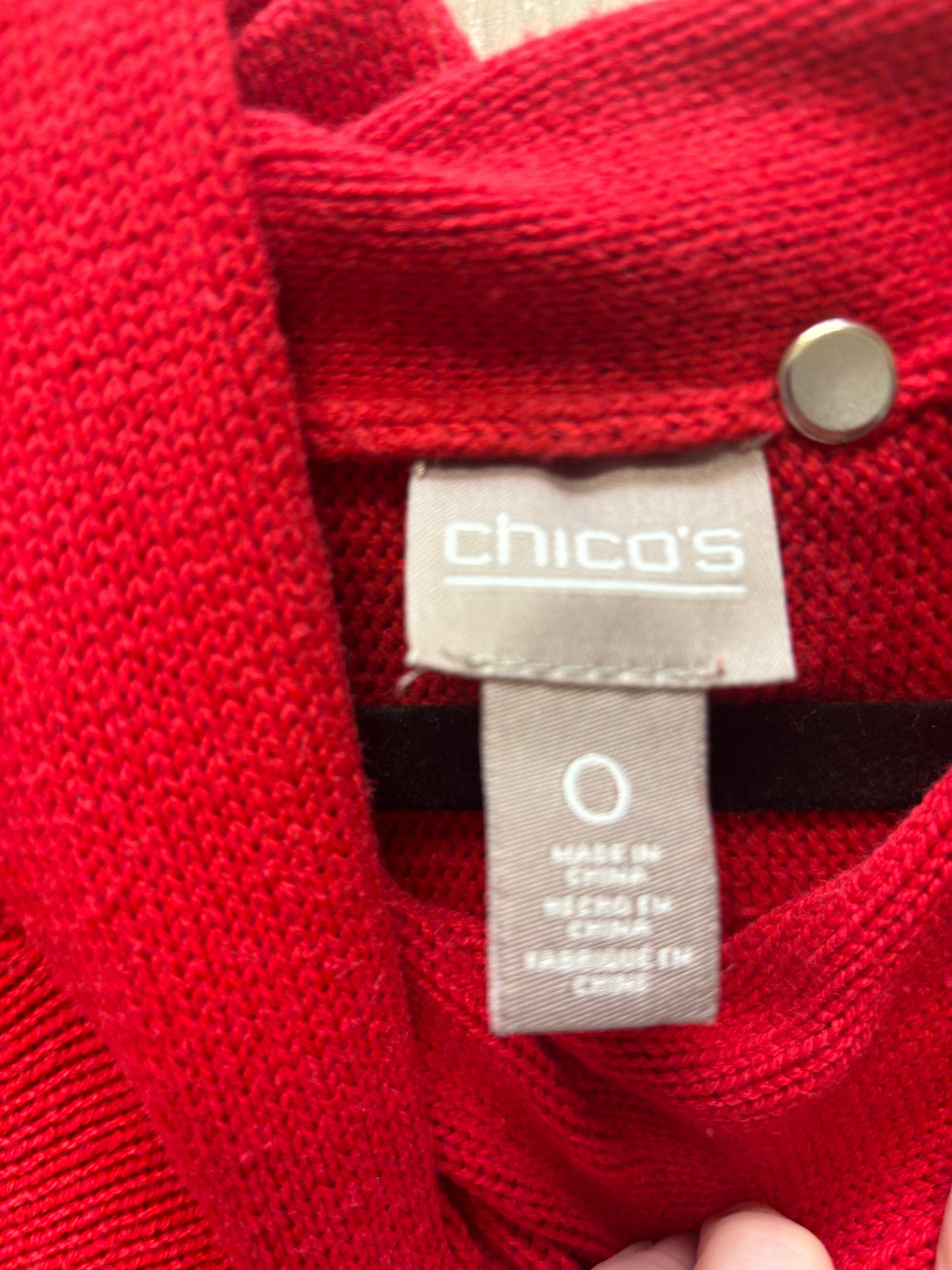 Sweater By Chicos In Red, Size: Xs