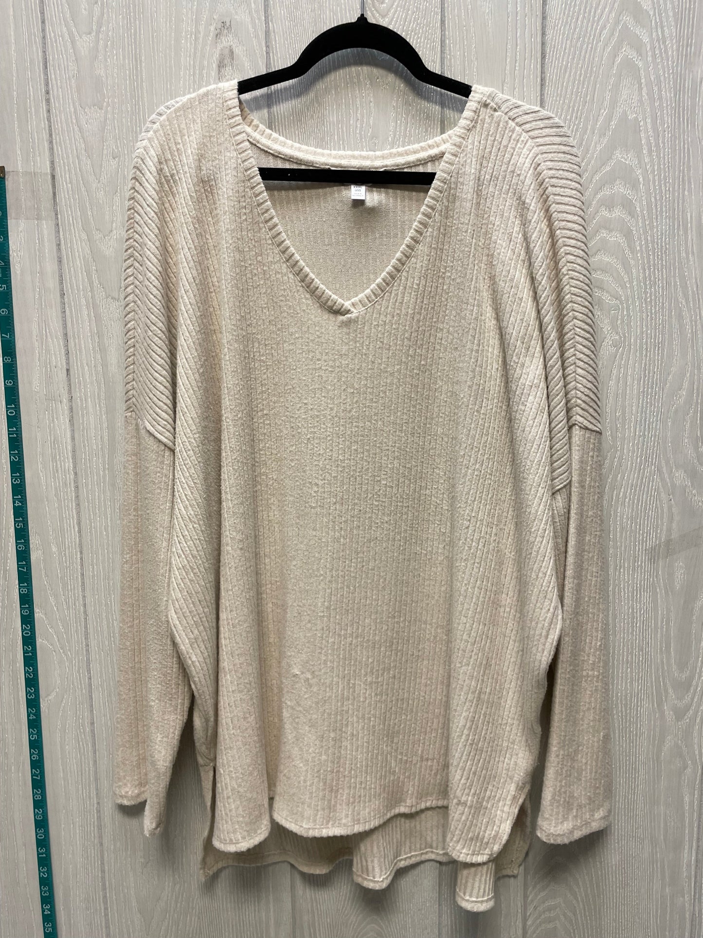 Top Long Sleeve By Time And Tru In Cream, Size: 2x