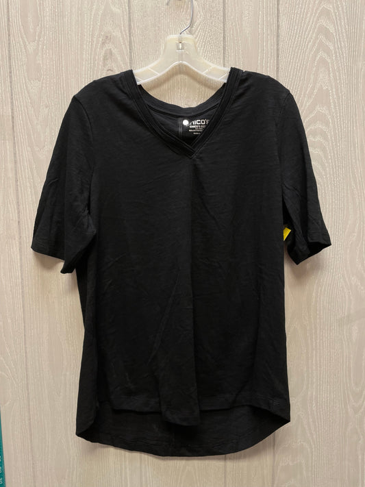 Top Short Sleeve By Chicos In Black, Size: L