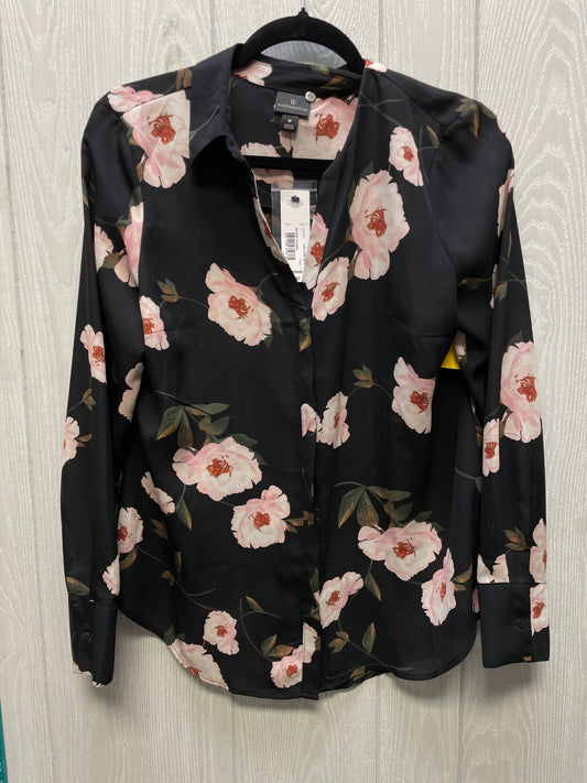 Blouse Long Sleeve By Worthington In Floral Print, Size: M