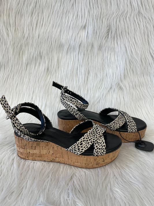 Sandals Heels Platform By Gianni Bini In Black & Cream, Size: 9.5