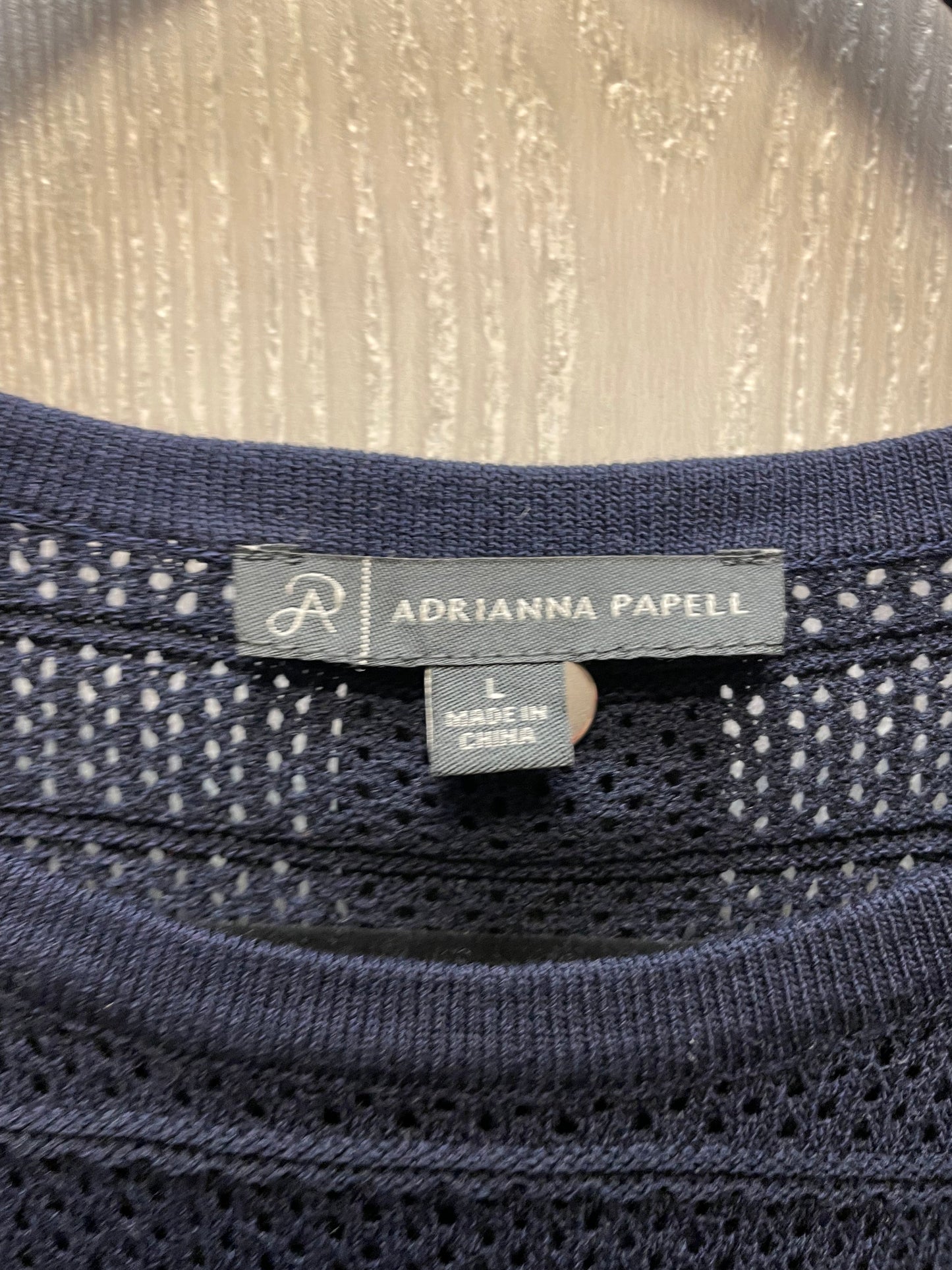 Sweater Short Sleeve By Adrianna Papell In Navy, Size: L