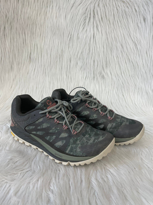 Shoes Athletic By Merrell In Green & Grey, Size: 9