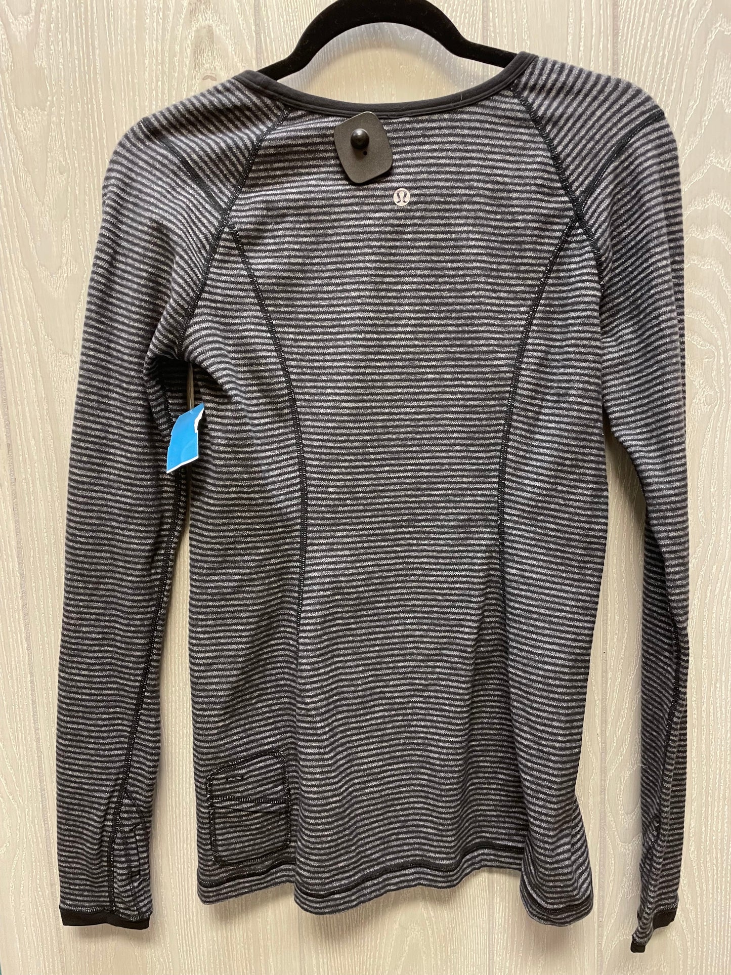 Athletic Top Long Sleeve Crewneck By Lululemon In Striped Pattern, Size: M