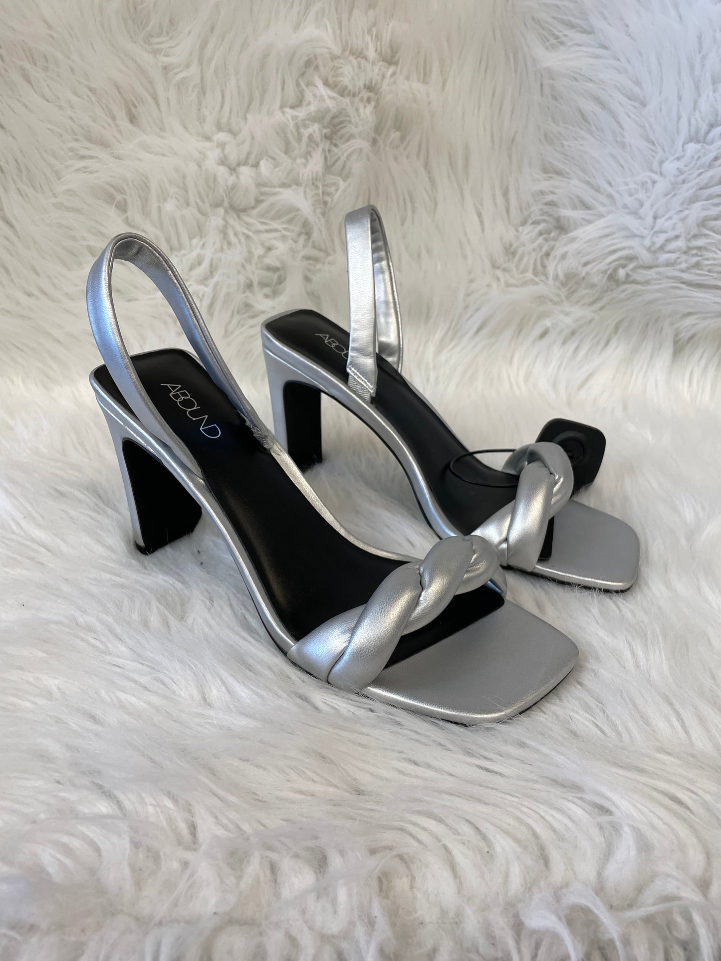 Sandals Heels Block By Abound In Silver, Size: 7.5