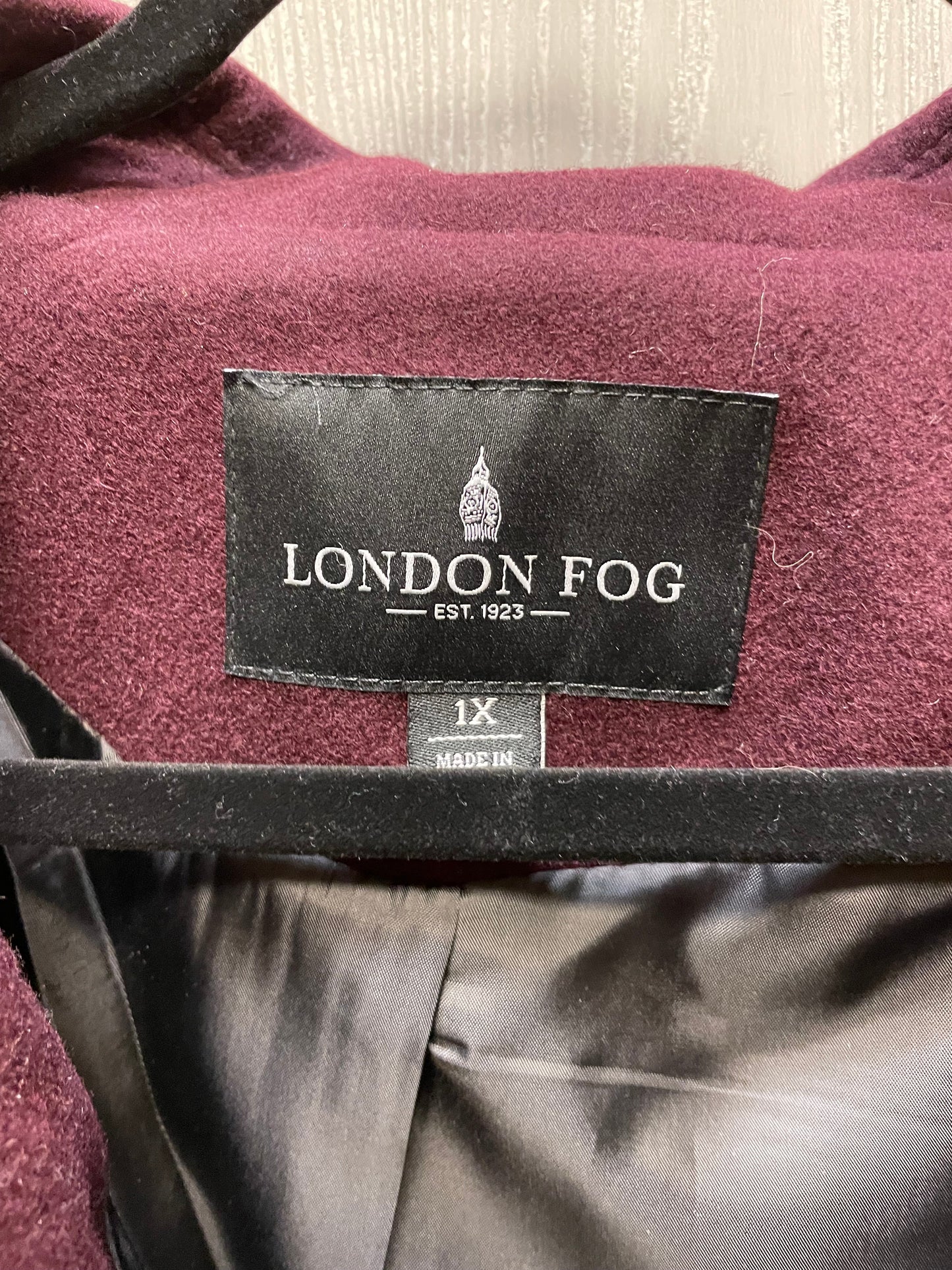 Coat Peacoat By London Fog In Maroon, Size: 1x