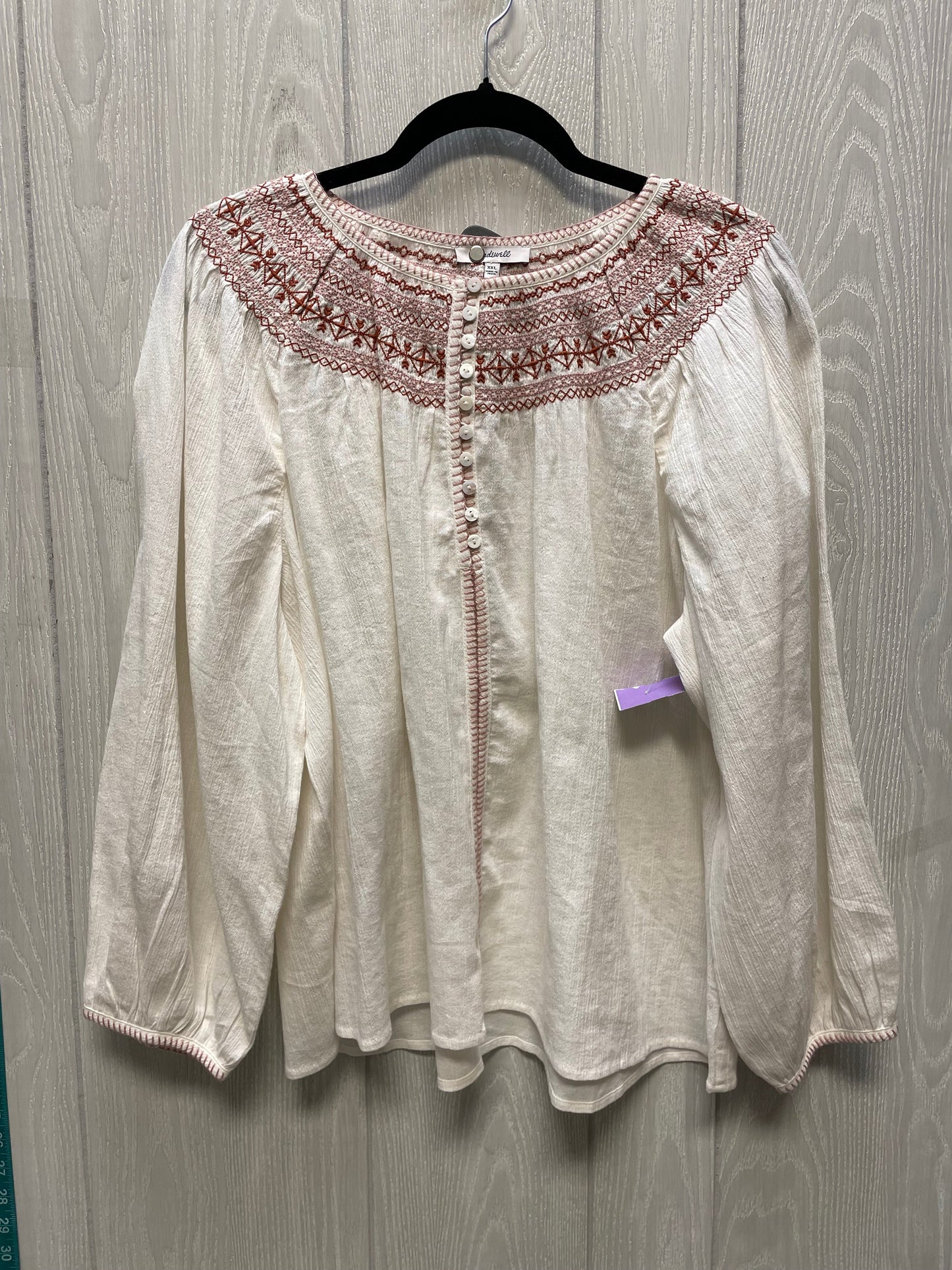 Top Long Sleeve By Madewell In White, Size: 2x