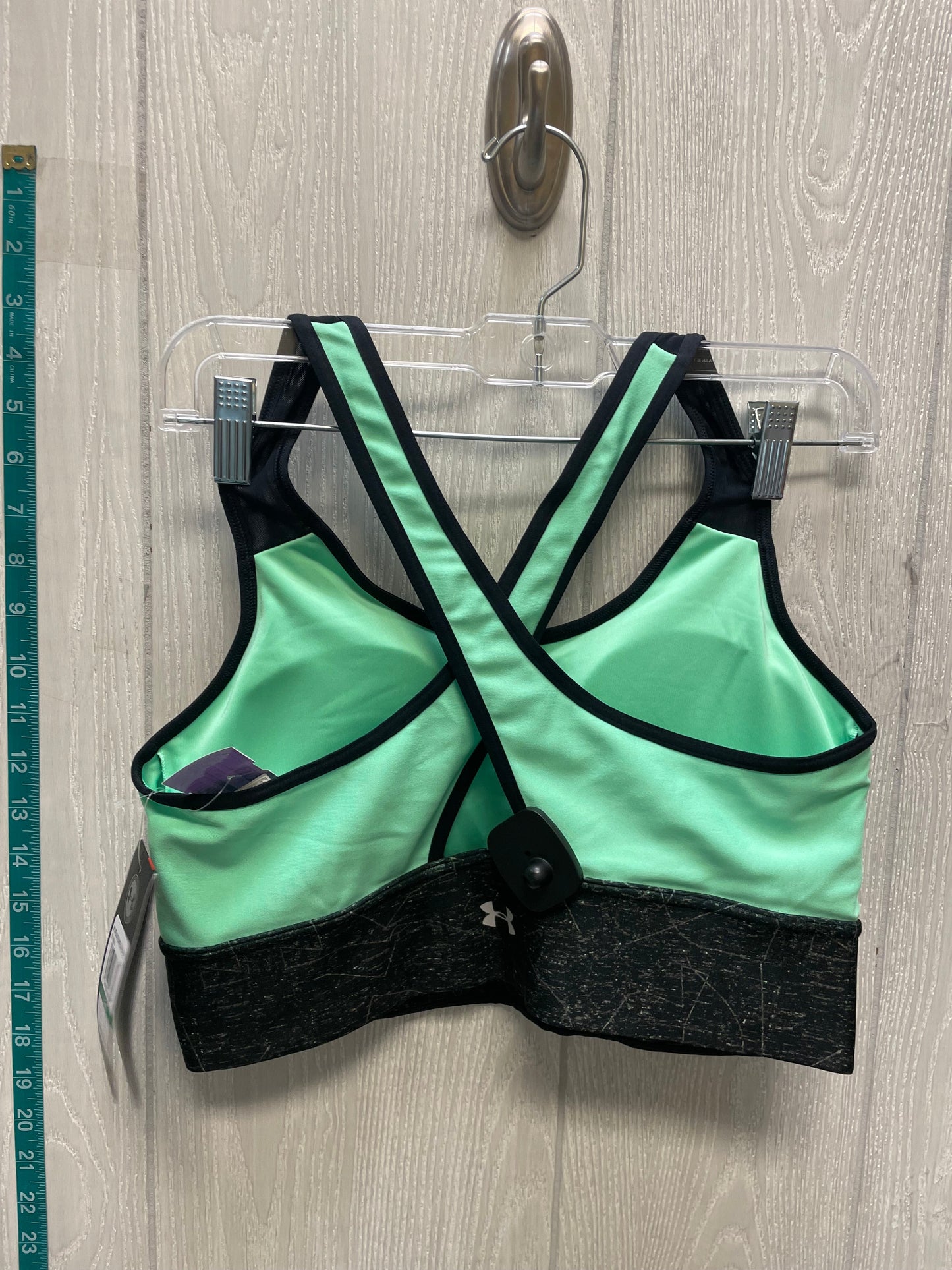 Black & Green Athletic Bra Under Armour, Size L