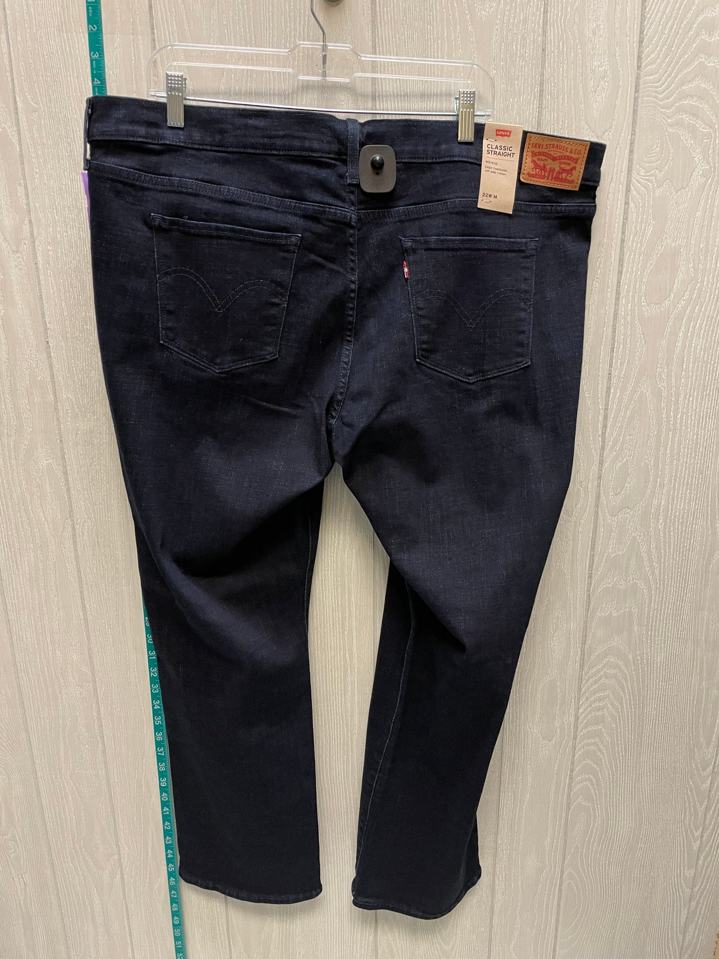 Blue Denim Jeans Straight Levis, Size 22