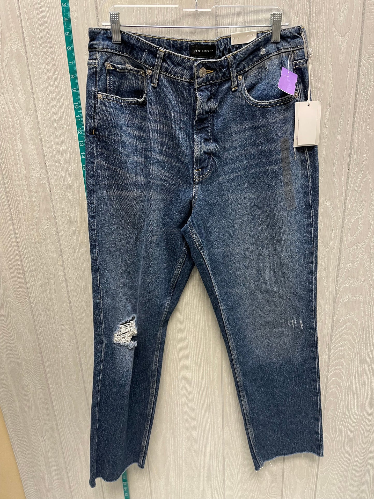 Blue Denim Jeans Straight Free Assembly, Size 14