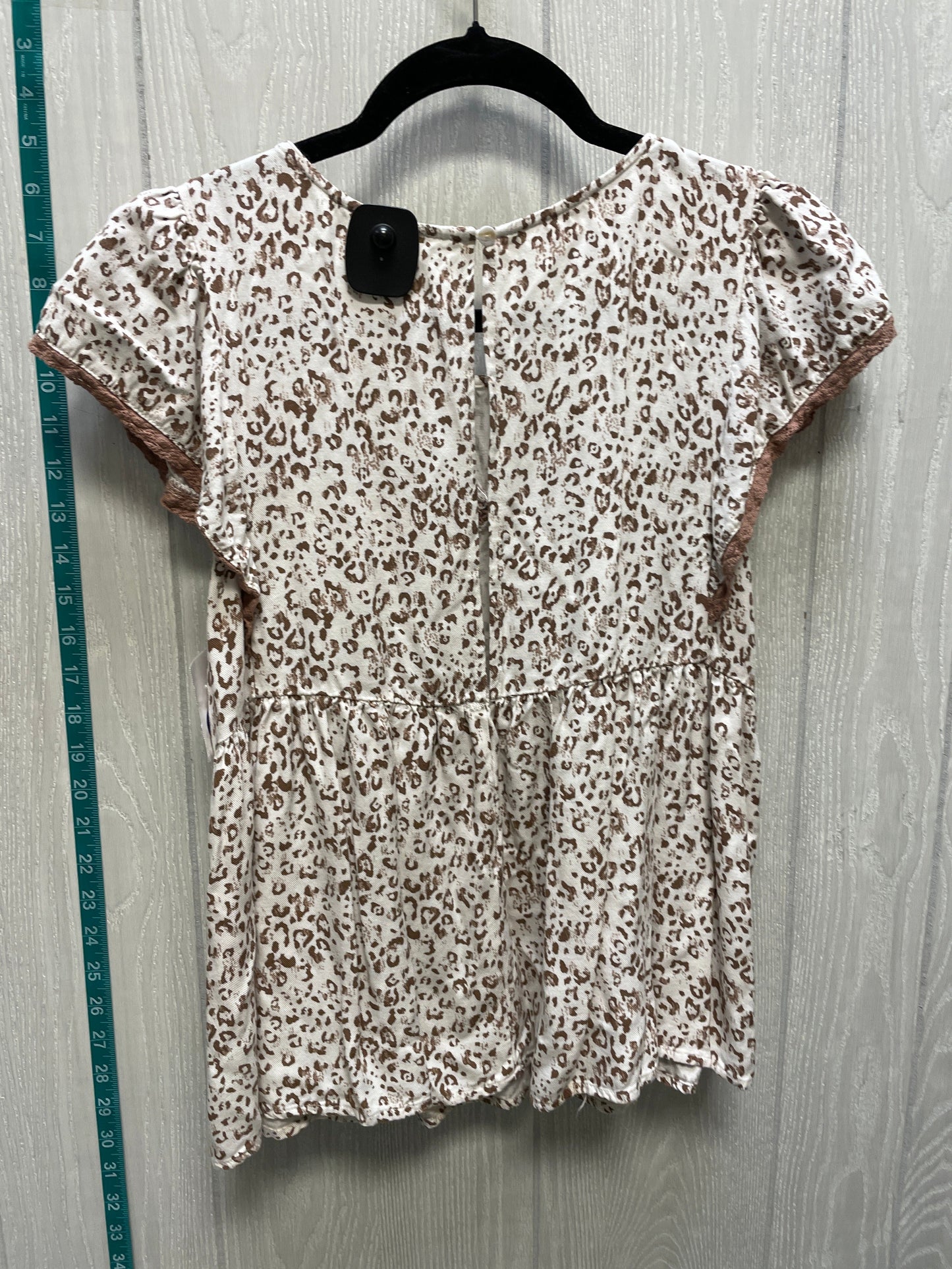 Animal Print Top Short Sleeve Hem & Thread, Size S