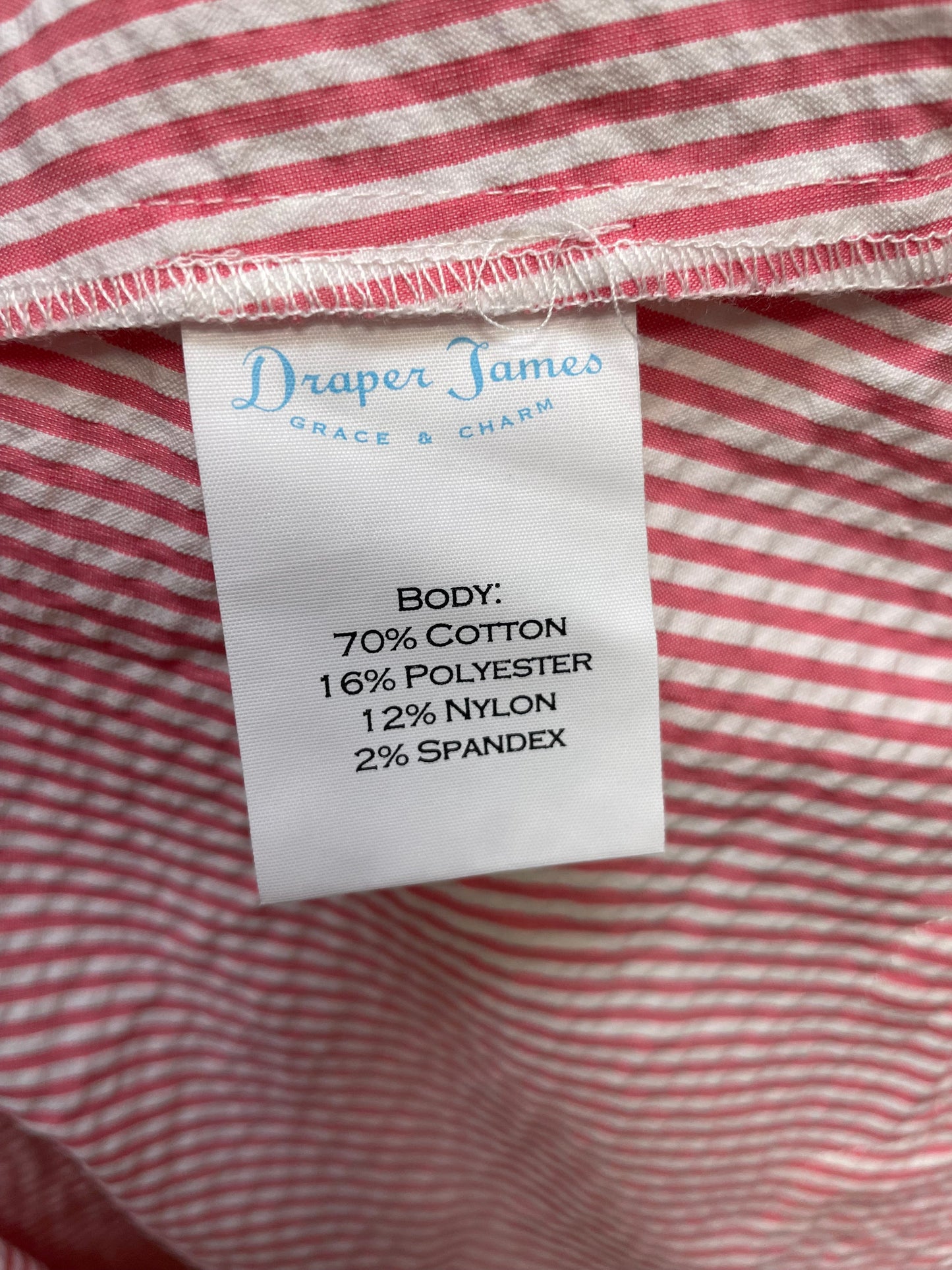 Striped Pattern Dress Casual Short Draper James, Size L