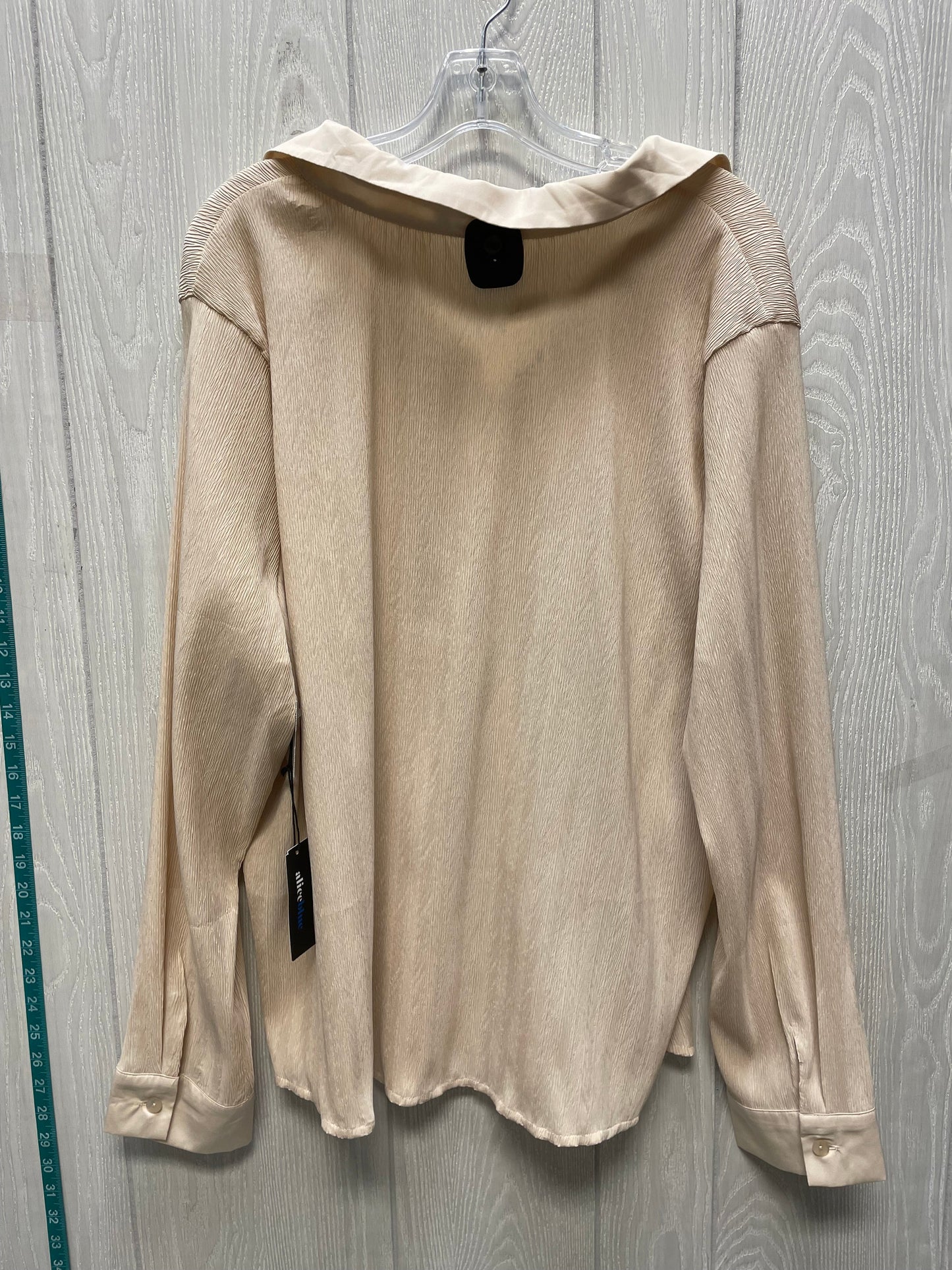 Top Long Sleeve By Clothes Mentor In Beige, Size: 3x