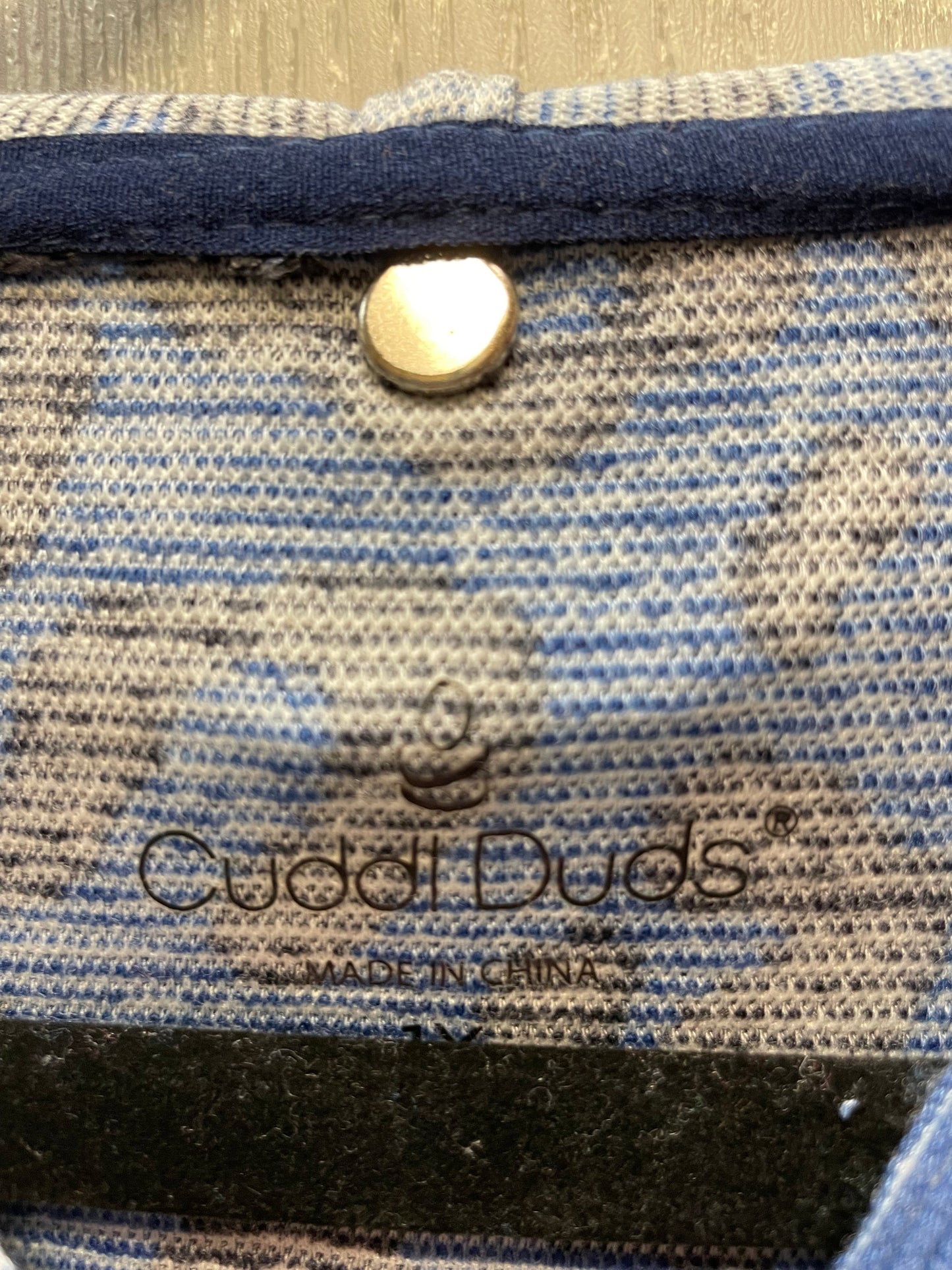 Top Long Sleeve By Cuddl Duds In Blue Black, Size: 1x