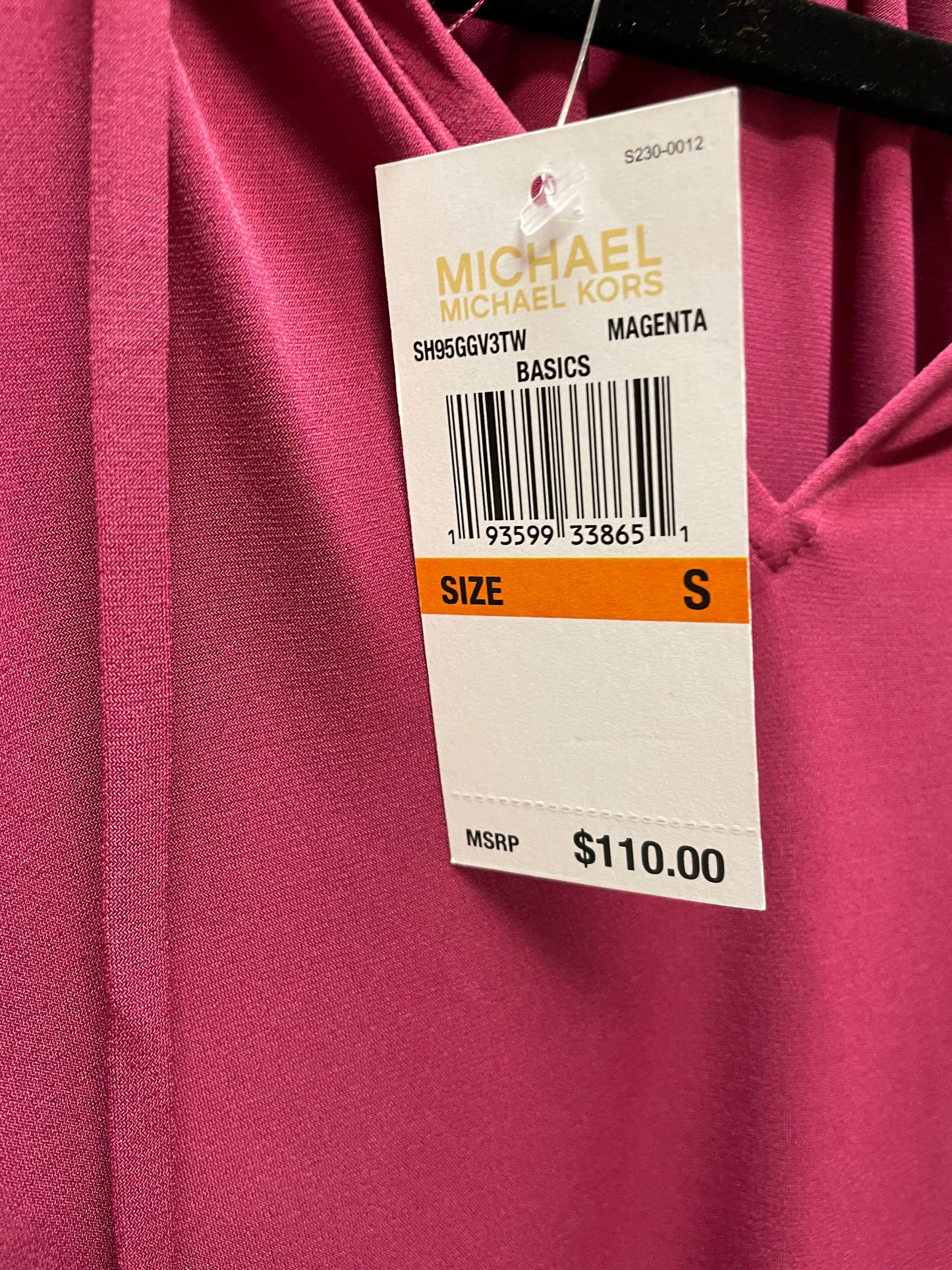 Pink Top Long Sleeve Michael By Michael Kors, Size S