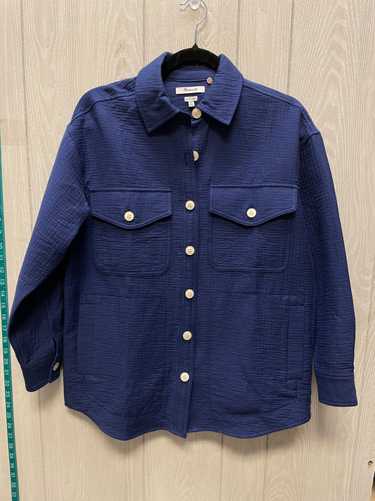 Jacket Shirt By Madewell In Blue, Size: Xs