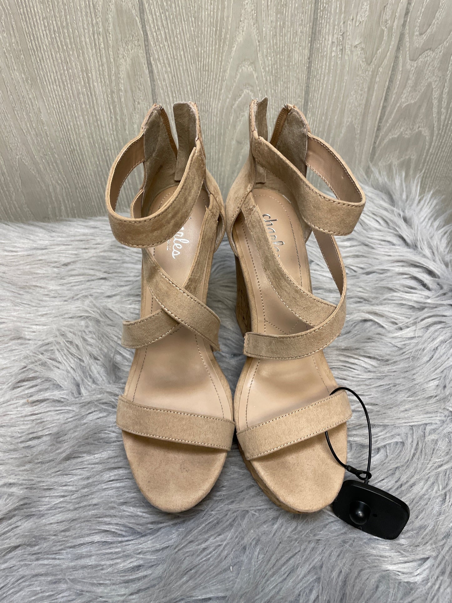 Sandals Heels Wedge By Charles By Charles David In Tan, Size: 9