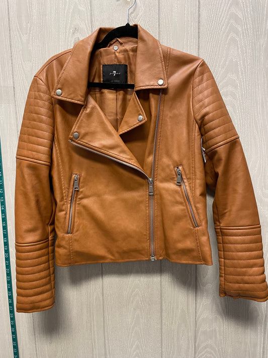 Jacket Moto By 7 For All Mankind In Brown, Size: L