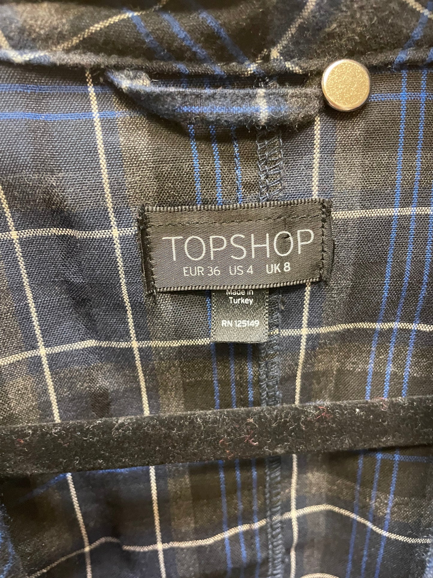 Jacket Moto By Topshop In Plaid Pattern, Size: S