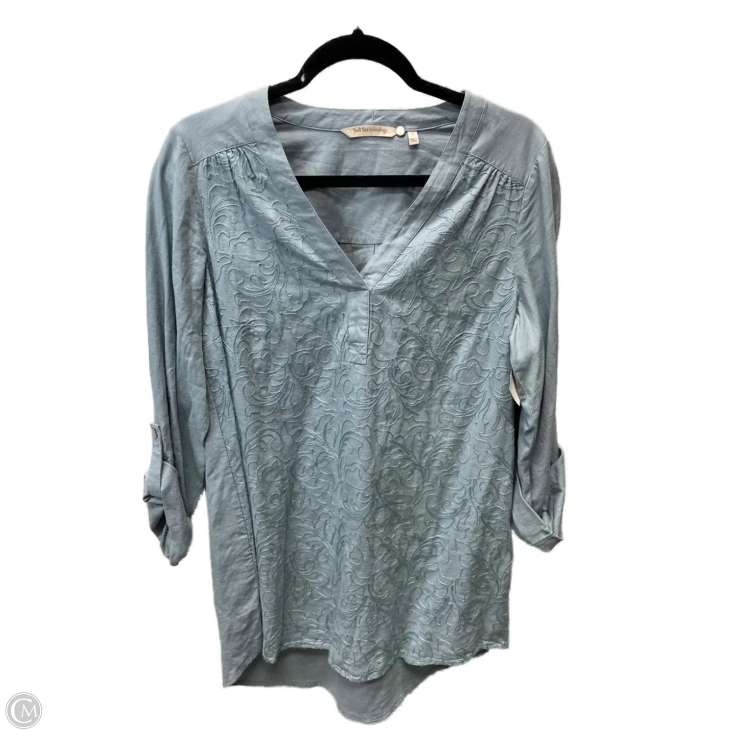 Tunic Long Sleeve By Soft Surroundings In Blue, Size: S