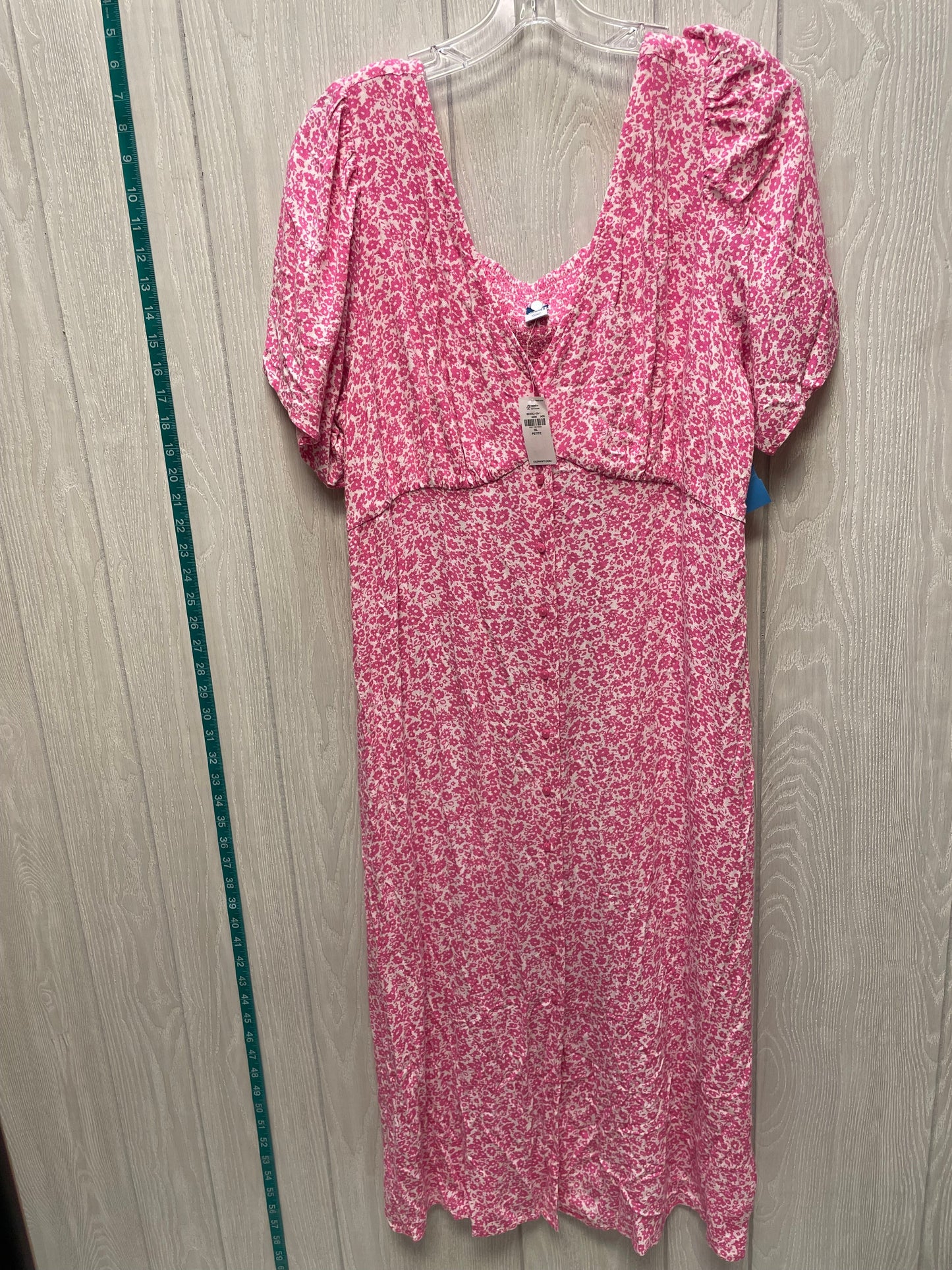 Dress Casual Midi By Old Navy In Pink & White, Size: Xlp