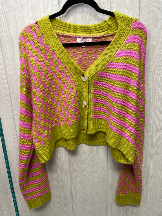 Sweater By Clothes Mentor In Green & Pink, Size: M