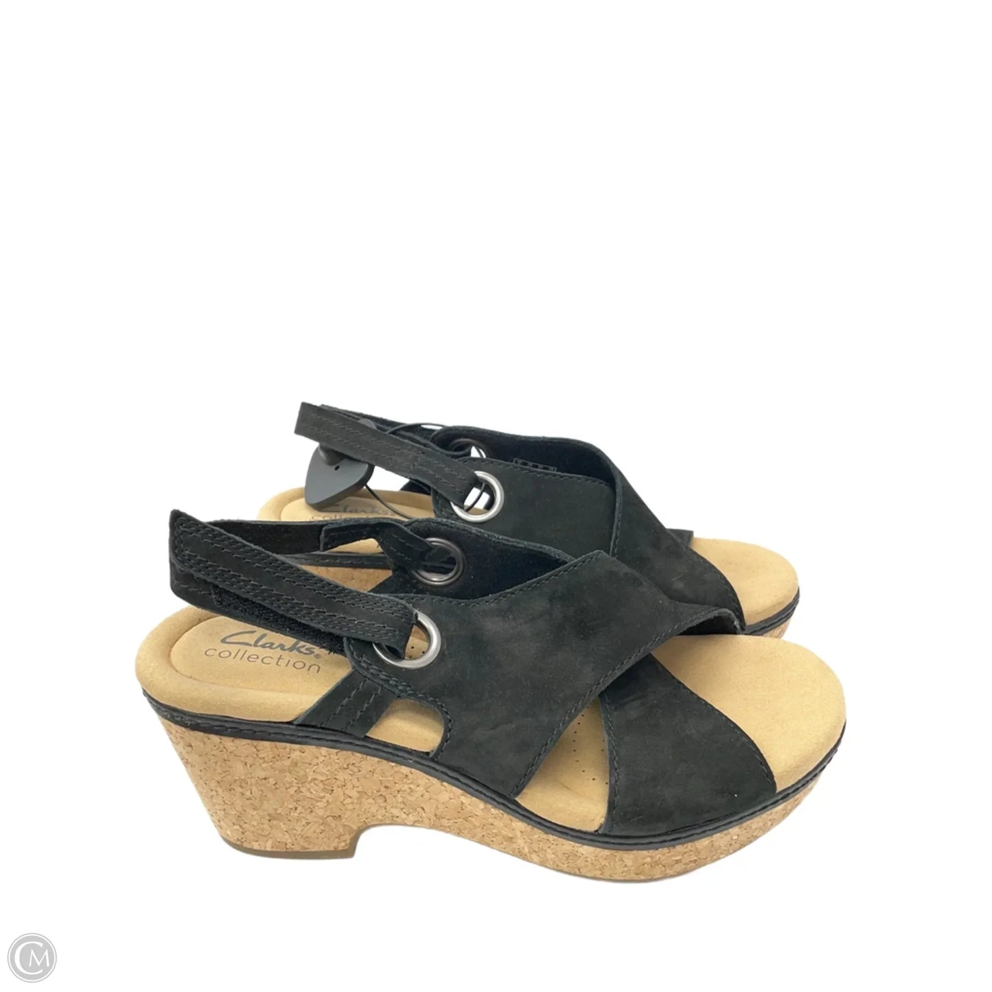 Sandals Heels Platform By Clarks In Black, Size: 9.5