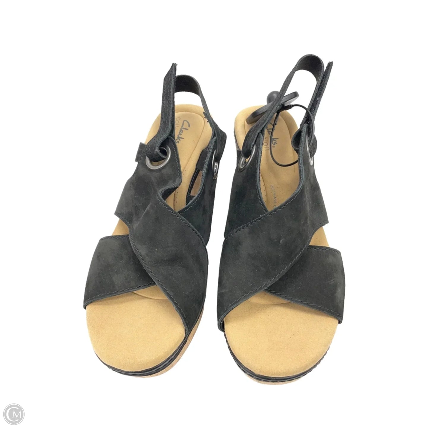 Sandals Heels Platform By Clarks In Black, Size: 9.5