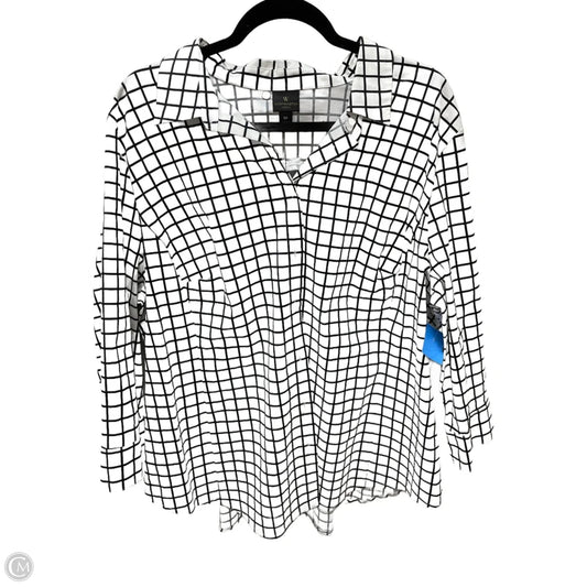 Top Long Sleeve By Worthington In Black & White, Size: 3x