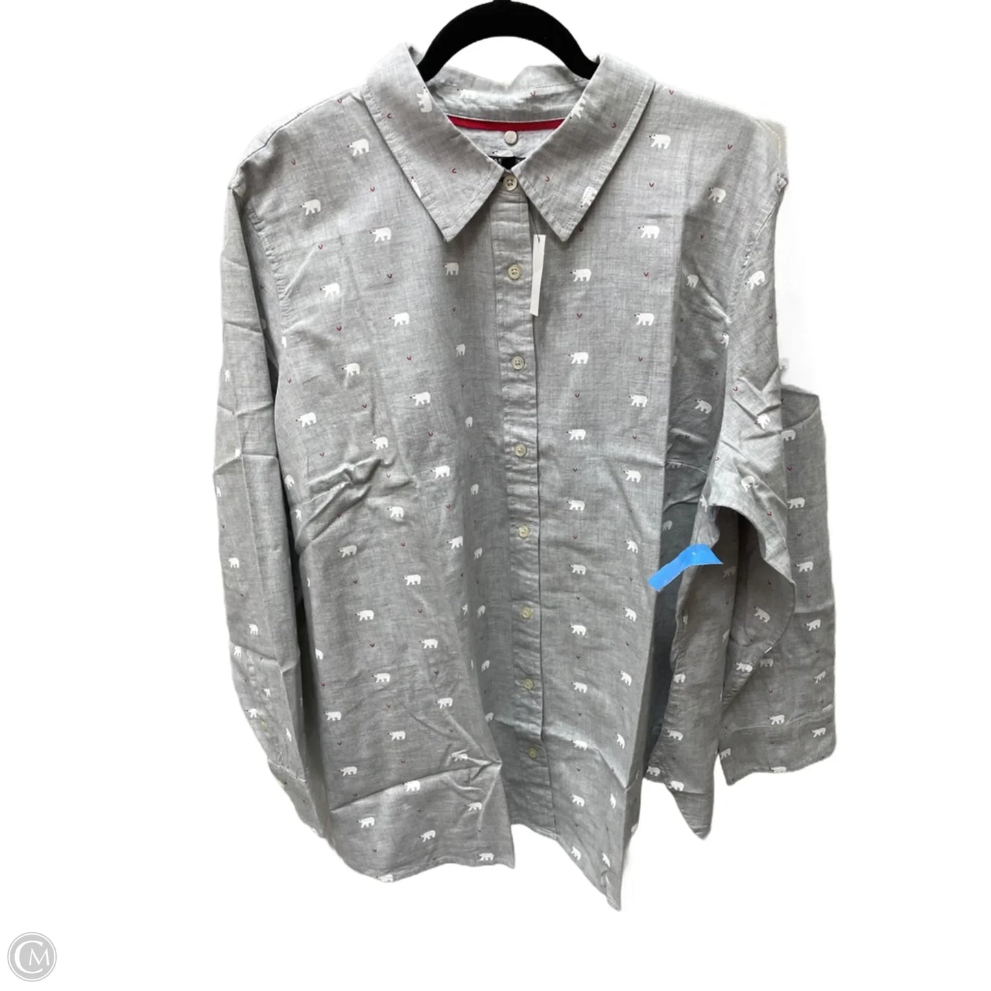 Top Long Sleeve By Talbots In Grey, Size: 3x