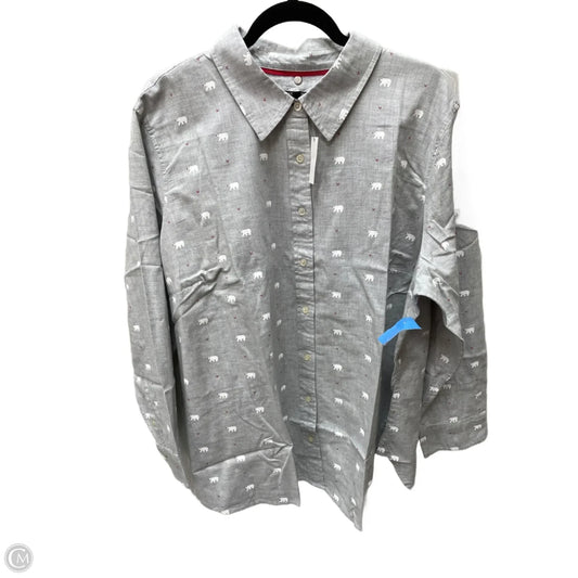 Top Long Sleeve By Talbots In Grey, Size: 3x