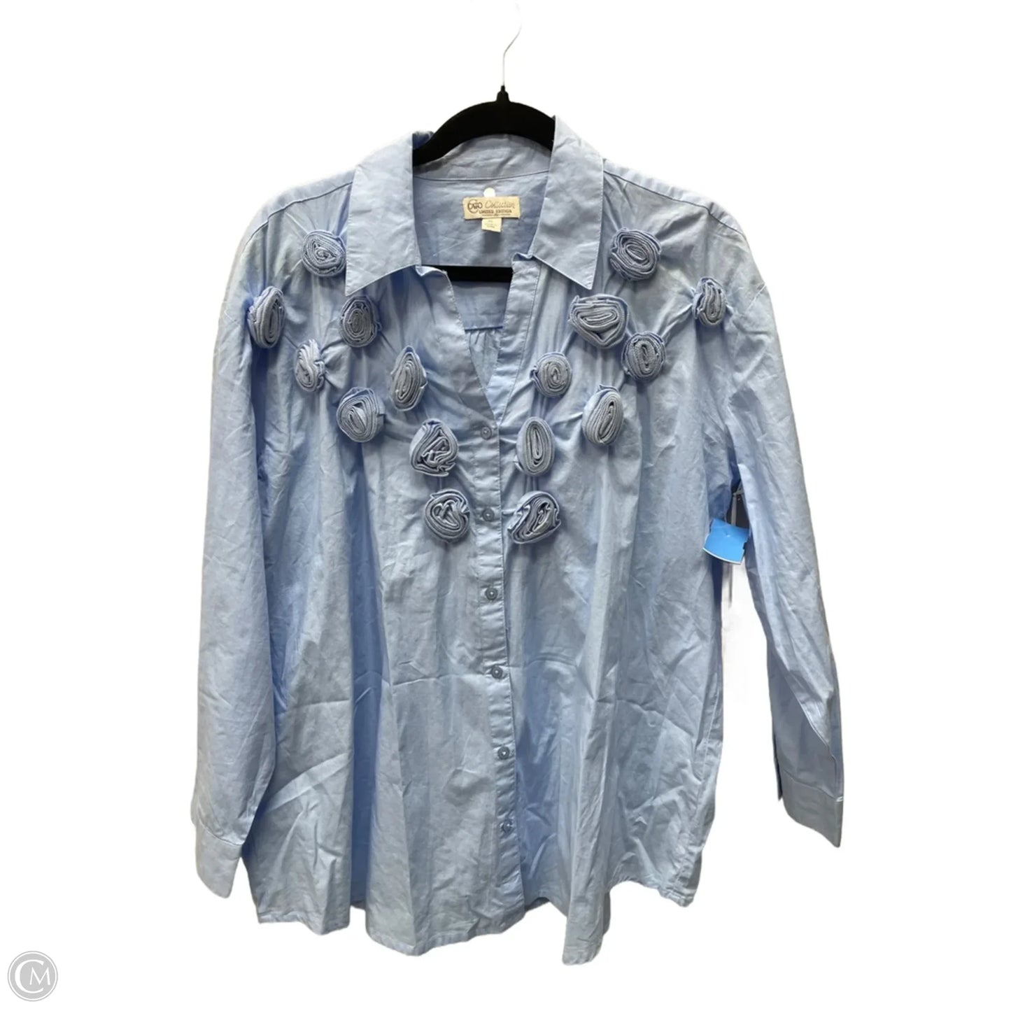 Top Long Sleeve By Cato In Blue, Size: Xl