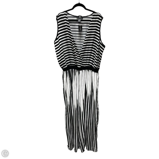 Jumpsuit By Ashley Stewart In Black & White, Size: 3x