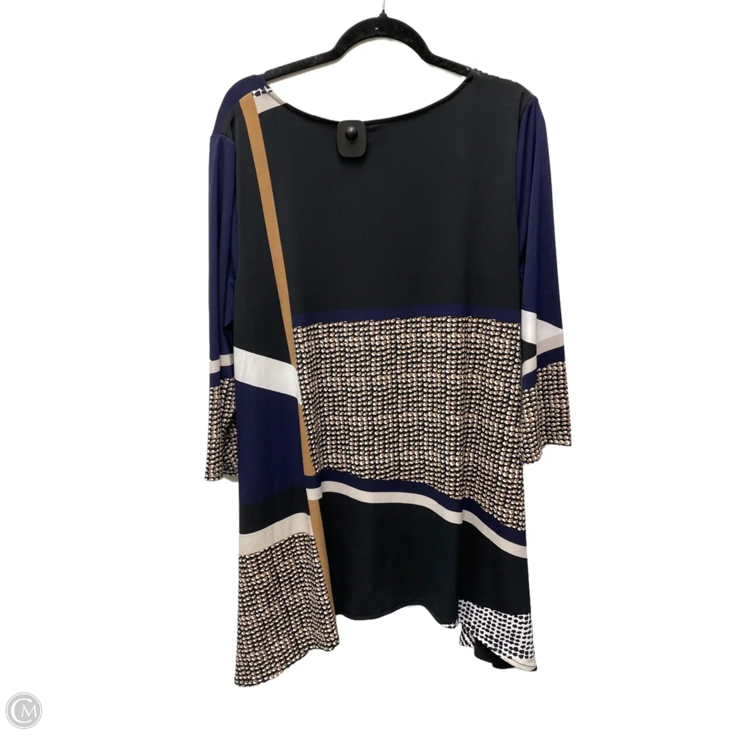 Tunic Long Sleeve By Alfani In Blue & Brown, Size: Xl
